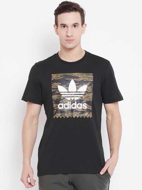 

ADIDAS Originals Men Black Camouflage Print Skateboarding Blackbird T-shirt