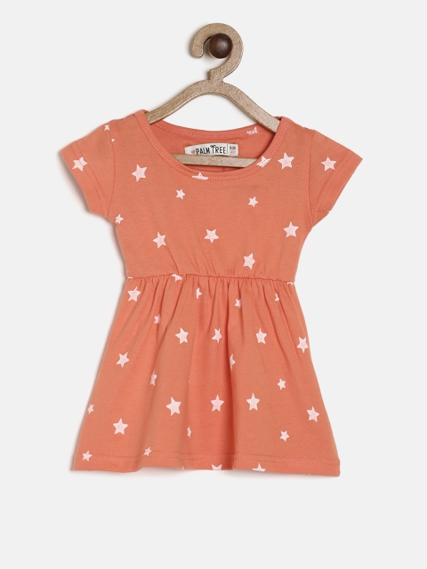 

Palm Tree Girls Orange Printed A-Line Dress