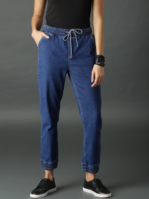 

Roadster Women Blue Slim Jogger Mid-Rise Clean Look Stretchable Jeans