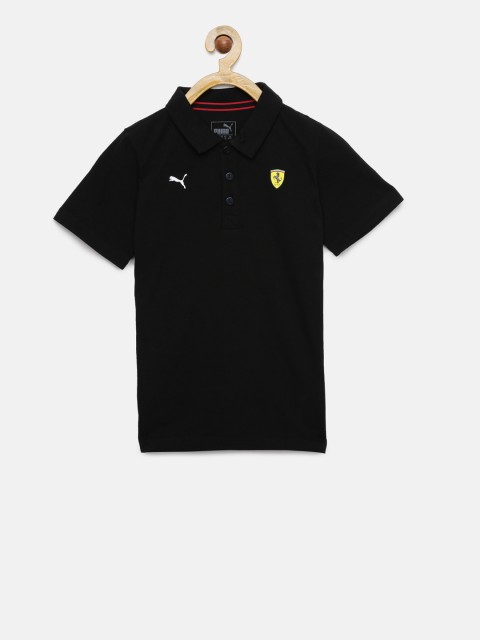 

Puma Boys Black Solid SF Polo Collar T-shirt