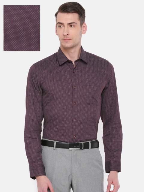 

Peter England Casuals Men Maroon Slim Fit Printed Formal Shirt