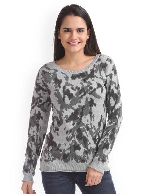 

Aeropostale Women Grey Printed Sweater