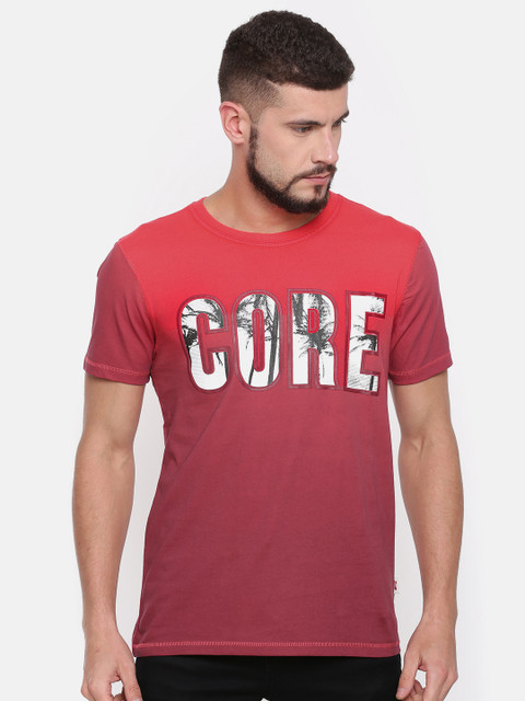 

Jack & Jones Men Red Printed Round Neck T-shirt