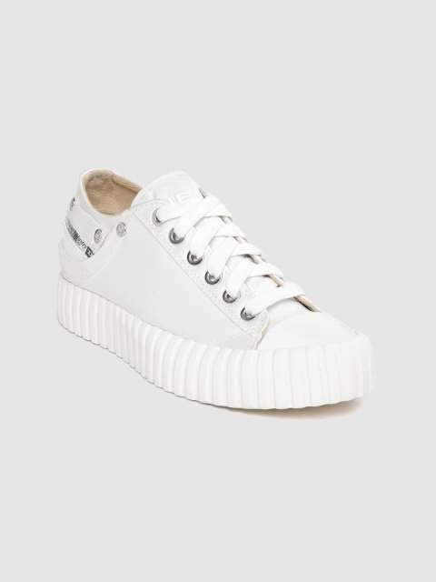 

DIESEL Women White Solid Sneakers