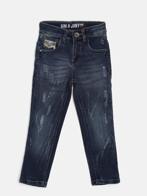 

Gini & Jony Boys Navy Blue Regular Fit Jeans