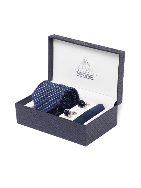 

Alvaro Castagnino Men Blue & Silver-Toned Accessory Gift Set