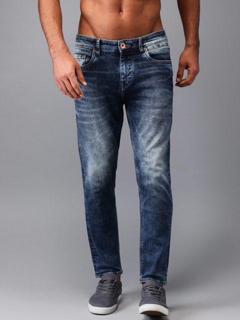 

Flying Machine Men Blue Slim Fit Mid-Rise Clean Look Stretchable Cropped Jeans