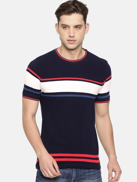 

Ed Hardy Men Blue Striped Round Neck T-shirt