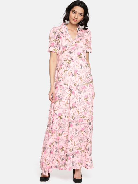 

Antheaa Women Pink Printed Maxi Dress
