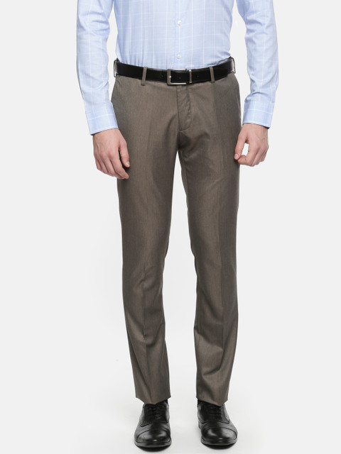 

U.S. Polo Assn. Men Brown Slim Fit Solid Formal Trousers