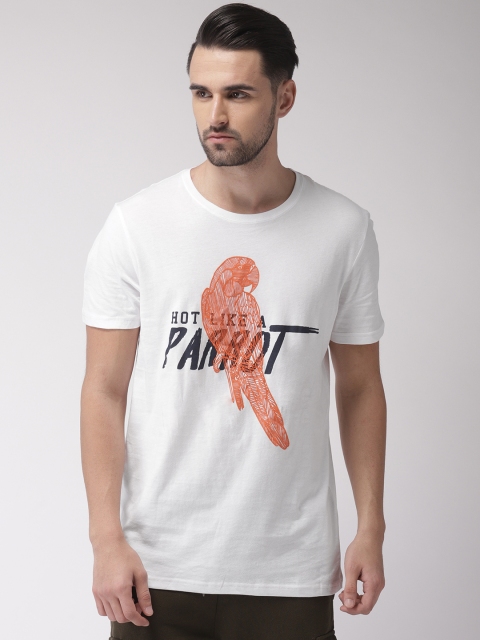 

Celio Men White Printed Round Neck T-shirt