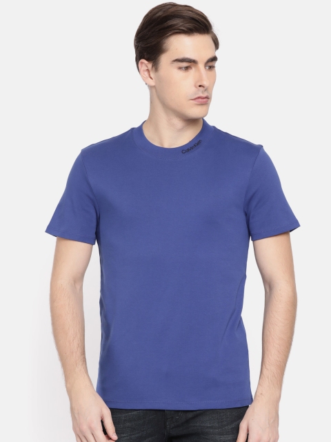

Calvin Klein Men Blue Solid Round Neck T-shirt