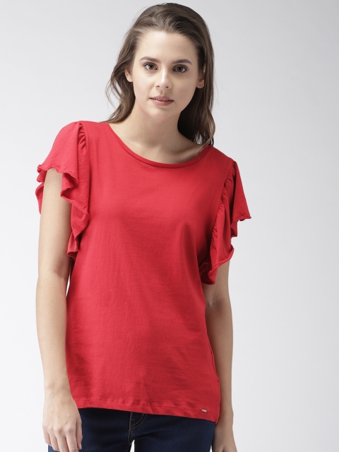 

GAS Women Red Solid Top