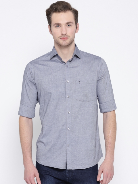 

Shaftesbury London Men Grey Slim Body Fit Solid Casual Shirt