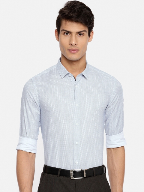 

U.S. Polo Assn. Men Blue Slim Fit Printed Semi-Formal Shirt