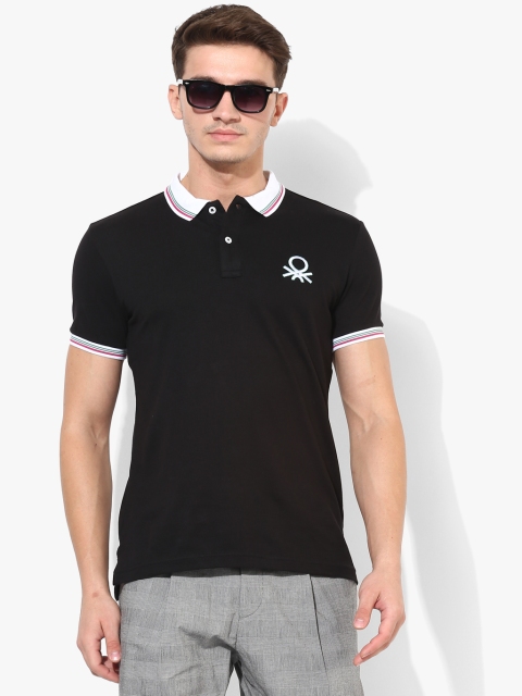 

Black Solid Regular Fit Polo T-Shirt