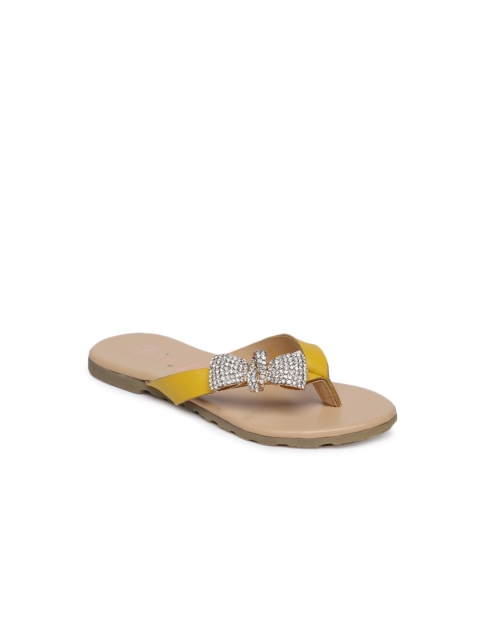 

Aria Nica Girls Yellow Solid Open Toe Flats