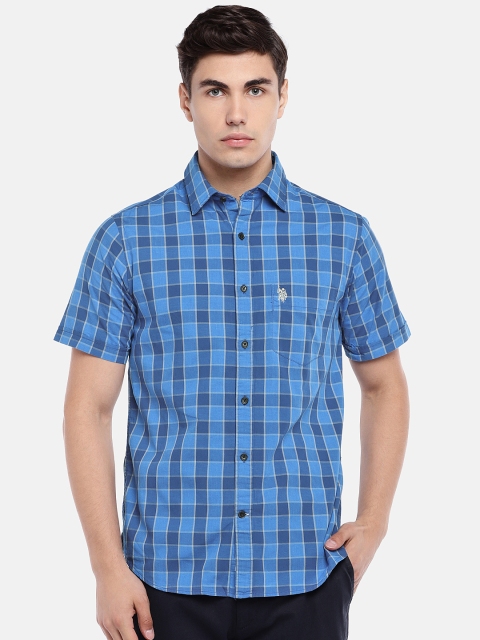 

Blue Checked Slim Fit Casual Shirt