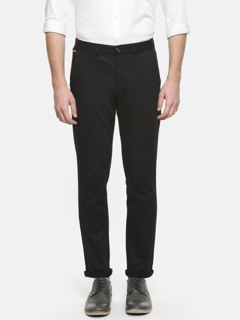 

The Indian Garage Co Men Black Slim Fit Printed Trousers