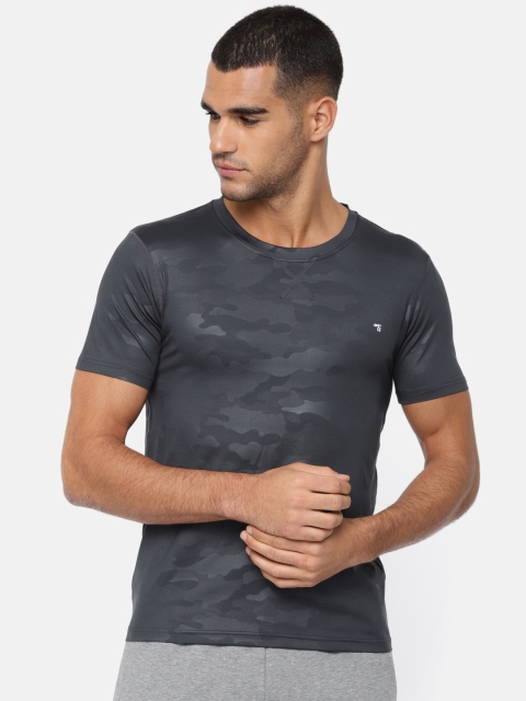 

The Indian Garage Co Men Grey Camouflage Printed Round Neck T-shirt