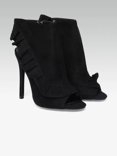 

Carlton London Women Black Solid Mid-Top Peep Toes