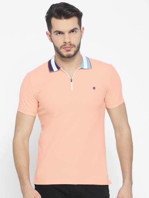 

Allen Solly Men Peach-Coloured Solid T-shirt