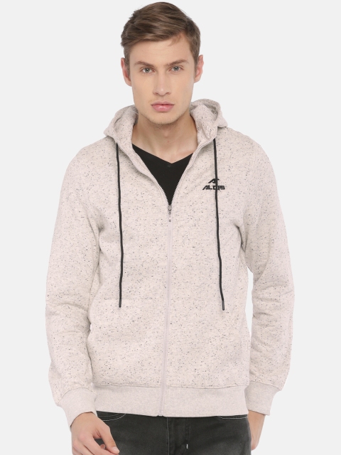 

Alcis Men Off-White Solid Hooded Sweatshirt