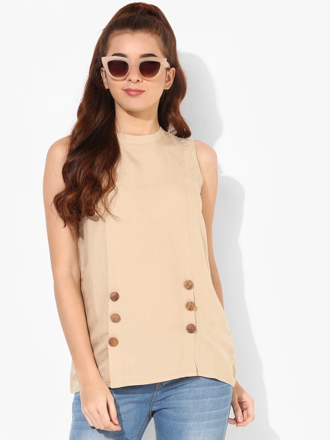 

Vero Moda Women Beige Solid Top