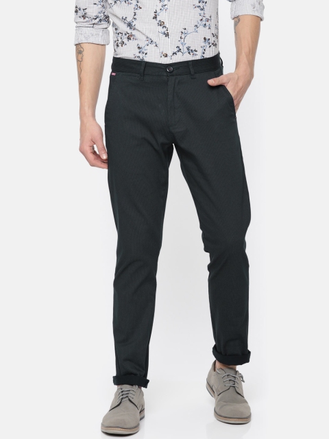 

The Indian Garage Co Men Navy Blue Regular Fit Striped Regular Trousers