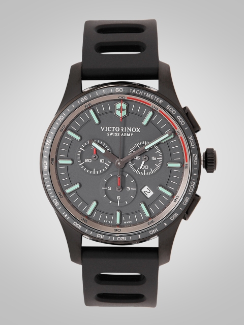 

Victorinox Men Charcoal Grey Swiss Made Chronograph Watch 241818