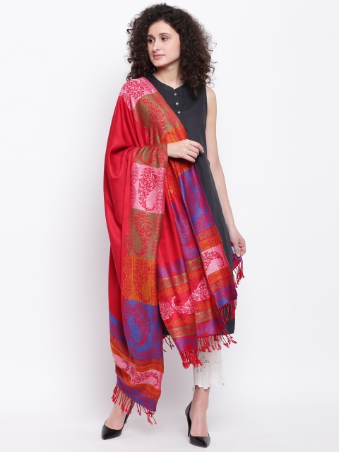 

HK colours of fashion Women Red Solid Shawl