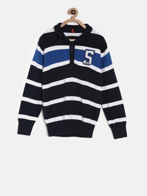

Gini and Jony Boys Navy Blue Striped Pullover