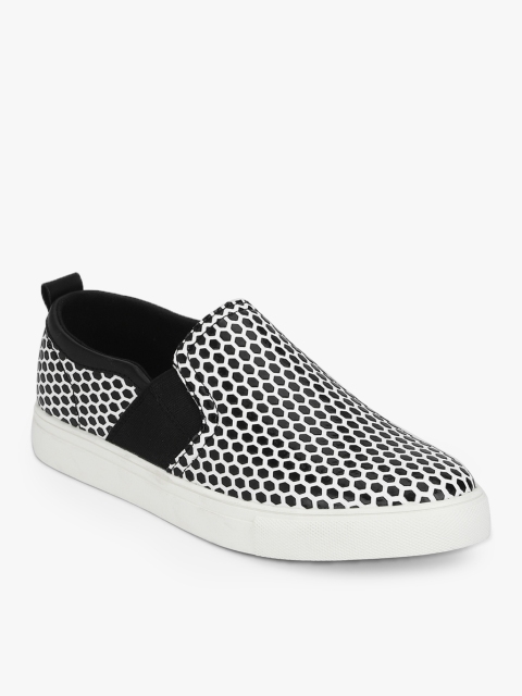 

Lee Cooper Women Black & White Printed Slip-On Sneakers