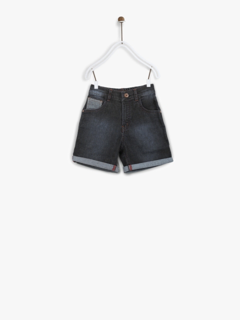 

Gini and Jony Boys Charcoal Grey Washed Regular Fit Denim Shorts