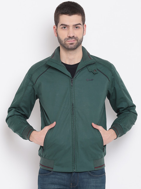 

Spirit Men Green Solid Lightweight Bomber