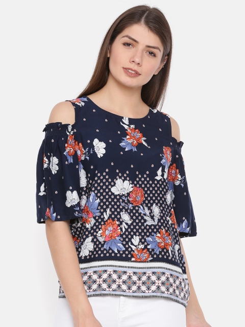 

Lee Cooper Women Navy Blue Printed Top