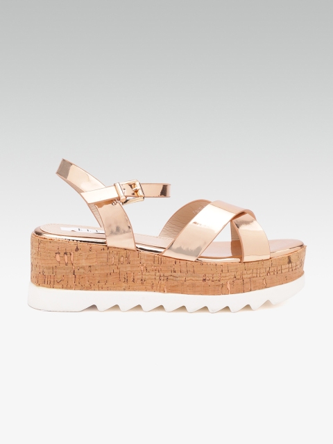 

ELLE Women Rose Gold-Toned Solid Heels