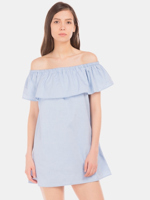 

Aeropostale Women Blue Solid A-Line Dress