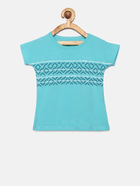 

Gini and Jony Girls Blue Printed Top