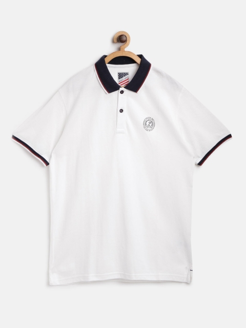 

Monte Carlo Boys White Solid Polo Collar T-shirt