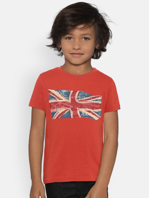 

Pepe Jeans Boys Red Printed Round Neck T-shirt