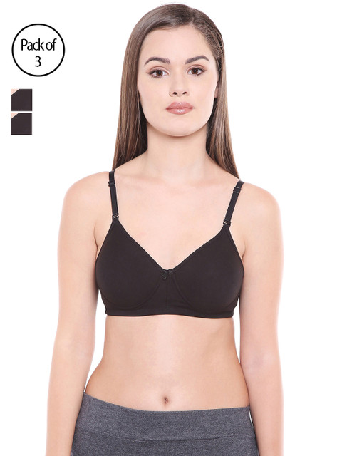 

Bodycare Women Pack of 3 Black T-shirt Bra 6588B