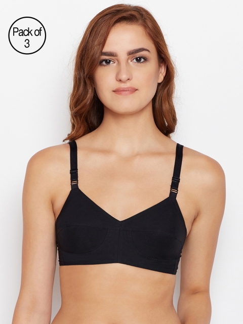 

Bodycare Women Pack of 3 Black Solid Everyday Bra STHRT