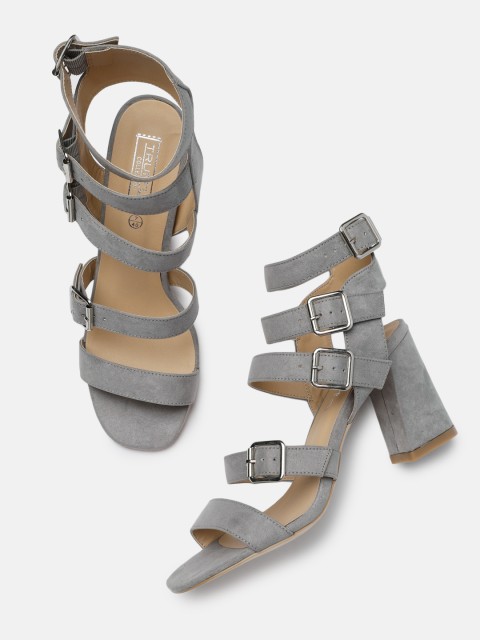 

Truffle Collection Women Grey Solid Gladiators