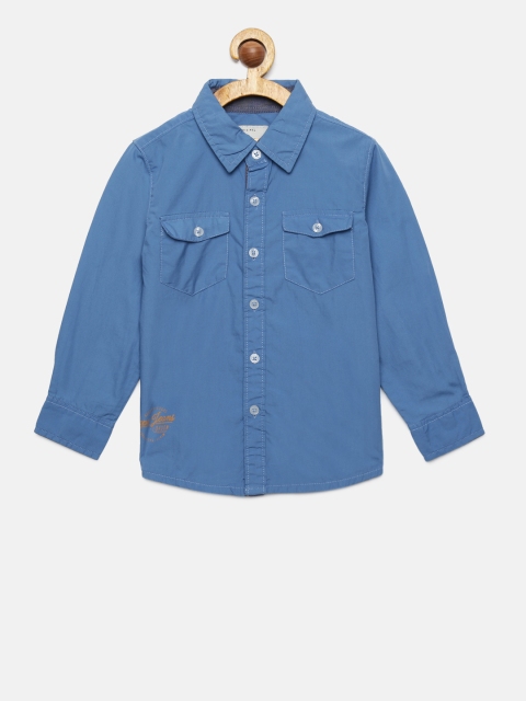

Pepe Jeans Boys Blue Semi Fit Solid Casual Shirt
