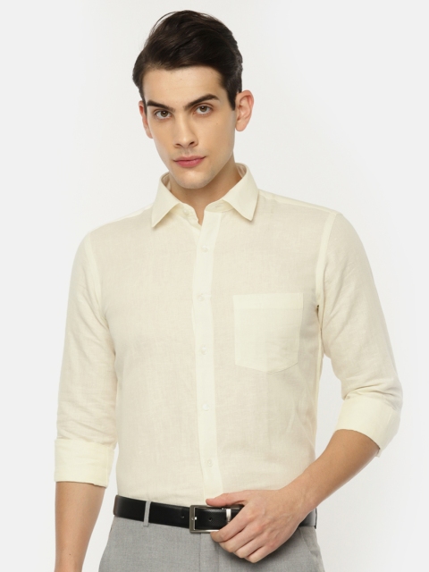 

Oxemberg Men Cream-Coloured Regular Fit Solid Formal Shirt