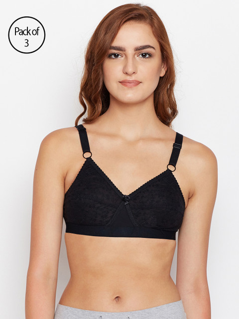 

Bodycare Women Pack of 3 Black Everyday Bras 5586B