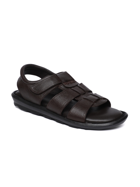 

Egoss Men Brown Shoe-Style Leather Sandals