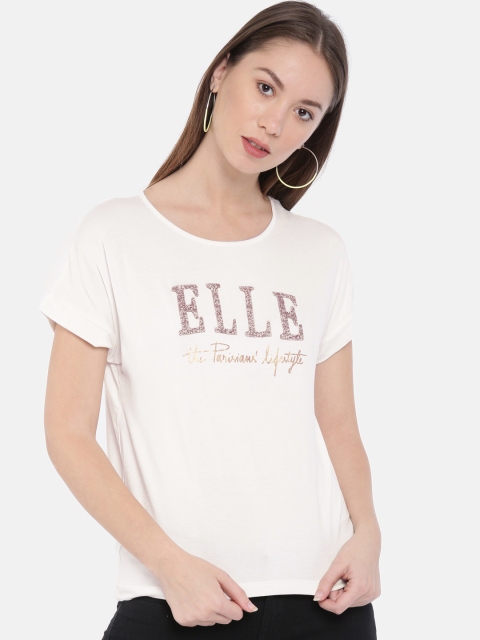 

Elle Women Off-White Printed T-shirt