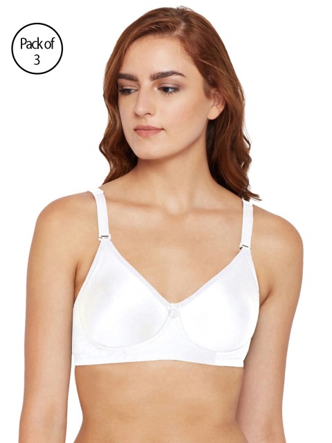 

Bodycare Women Pack of 3 White Solid T-shirt Bra 6580W